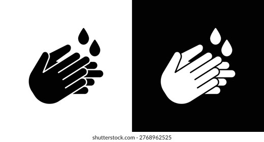 Handwashing icon in simple solid fill style vectors