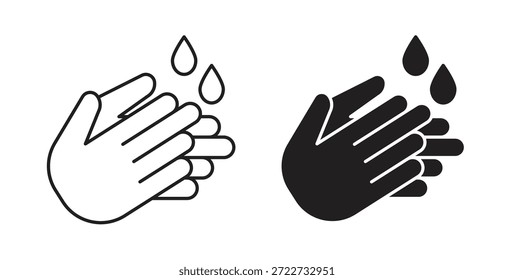 Símbolo de icono de lavado de manos. Vector EPS 10. icono de línea y glifo