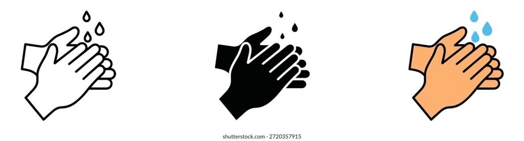 Handwaschsymbol, Vektor. Symbol für Hygiene und Sauberkeit. Vektorgrafik.