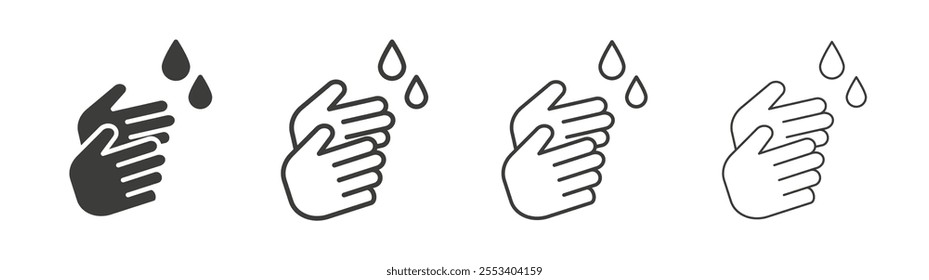 Handwashing icons collection. vector set in black color