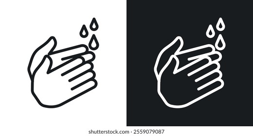 Handwashing icons. vector set in black colors