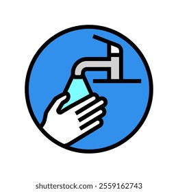 handwashing reminder color icon vector. handwashing reminder sign. isolated symbol illustration