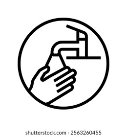 handwashing reminder line icon vector. handwashing reminder sign. isolated contour symbol black illustration