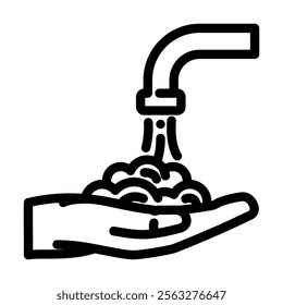 handwashing reminder line icon vector. handwashing reminder sign. isolated contour symbol black illustration