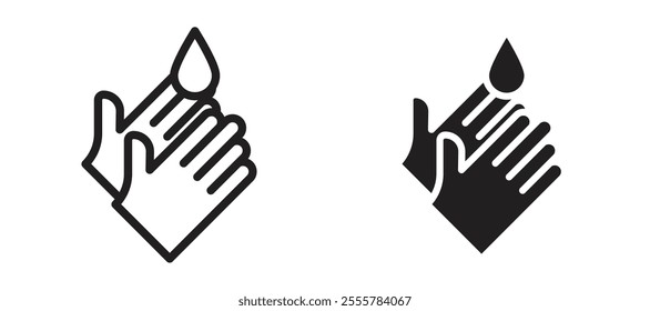 Handwashing vector icon set in black color.