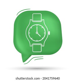 Handwatch, Uhren-Ikone-Vektorgrafik in Sprachblase - Modernes Design