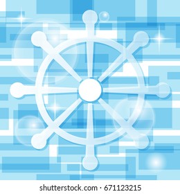 Handweel icon on light-blue background. Vector illustration