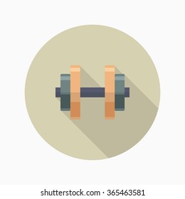 Handweights flat  icon with long shadow,eps10