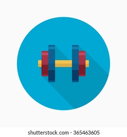 Handweights flat  icon with long shadow,eps10