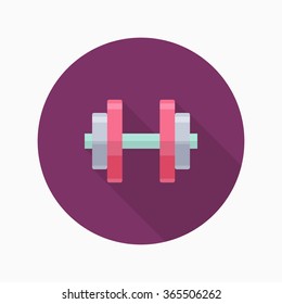 Handweights flat  icon with long shadow,eps10