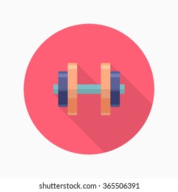 Handweights flat  icon with long shadow,eps10