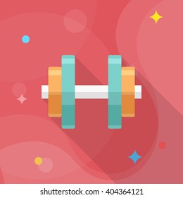 Handweights flat  icon with long shadow,eps10