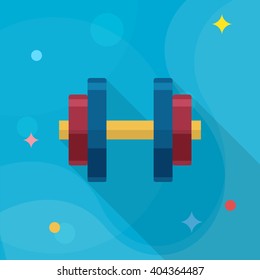 Handweights flat  icon with long shadow,eps10