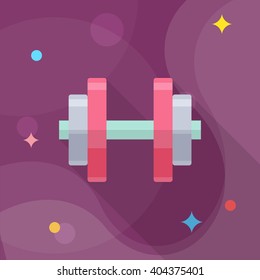 Handweights flat  icon with long shadow,eps10