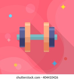 Handweights flat  icon with long shadow,eps10