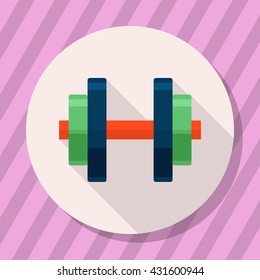 Handweights flat  icon with long shadow,eps10