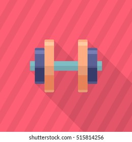 Handweights flat  icon with long shadow,eps10