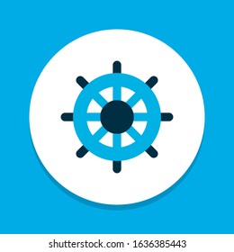 Handwheel icon colored symbol. Premium quality isolated helm element in trendy style.