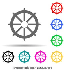 handwheel multi color style icon. Simple glyph, flat vector of summer pleasure icons for ui and ux, website or mobile application