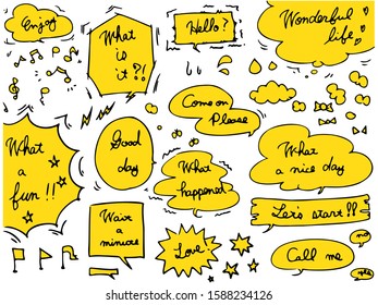 handwitten speech bubble frame with letters