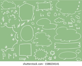 handwitten speech bubble frame - white line -
