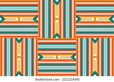 Handwoven Kente Cloth Tribal Seamless Pattern Traditional ethnic oriental design for the background. Folk embroidery, Indian, Scandinavian, Gypsy, Mexican, African rug, wallpaper.