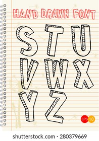 Handwriting Alphabets. Vector Hand Drawn Fonts 