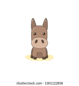 handwriting animal vector. Donkey