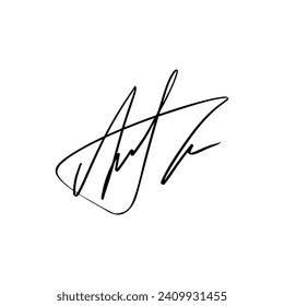 Handwriting Autograph set. Personal fictitious signature calligraphy lettering. Scrawl imaginary name for document. Vector illustration on white background.