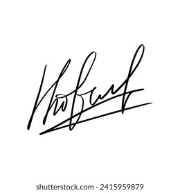 Handwriting Autograph set. Personal fictitious signature calligraphy lettering. Scrawl imaginary name for document. Vector illustration on white background