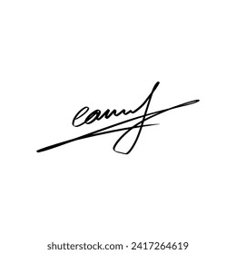 Handwriting Autograph set. Personal fictitious signature calligraphy lettering. Scrawl imaginary name for document. Vector illustration on white background.