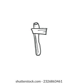 Handwriting ax icon black and white script