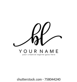 Handwriting B & L initial logo template vector