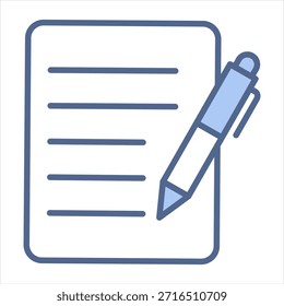 Handwriting Blue Icon Vector Illustration