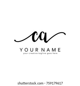 Handwriting C & A initial logo template vector