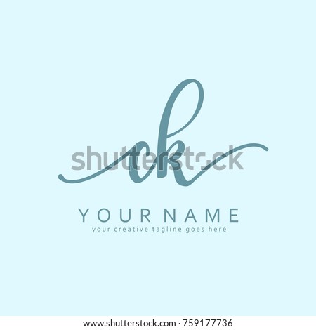 Handwriting C & K initial logo template vector Stok fotoğraf © 