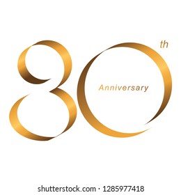 Handwriting, Celebrating, anniversary of number 30th year anniversary, birthday. Luxury duo tone gold brown for invitation card, backdrop, label, logo , advertising or stationary