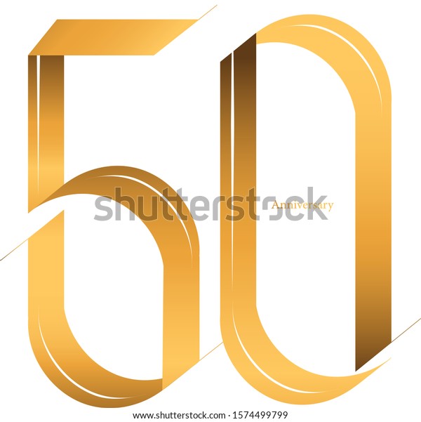 Handwriting Celebrating Anniversary Number 50 50th Stock Vector ...