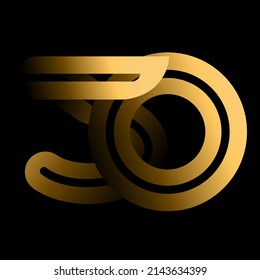 Handwriting, Celebrating, anniversary of number 50th year anniversary, birthday. Luxury duo tone gold brown for invitation card, backdrop, label, logo , advertising or stationary