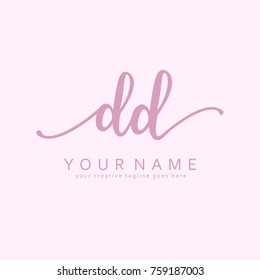 Handwriting D & D initial logo template vector