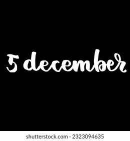 Handwriting days of calendar December black and white script