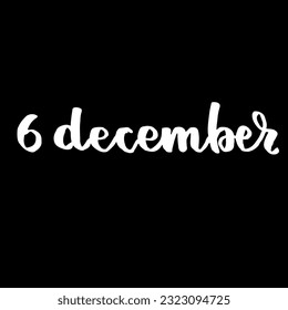 Handwriting days of calendar December black and white script