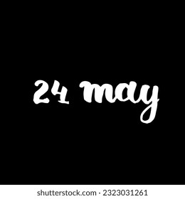 Handwriting days of calendar May black and white script