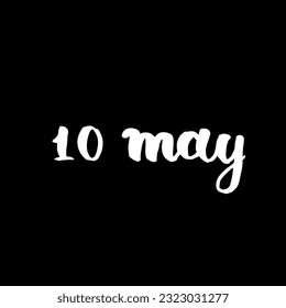 Handwriting days of calendar May black and white script