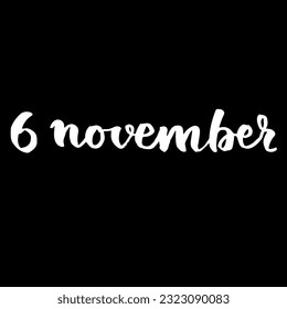 Handwriting days of calendar November black and white script