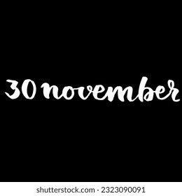 Handwriting days of calendar November black and white script