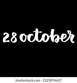 
Handwriting days of calendar October black and white script