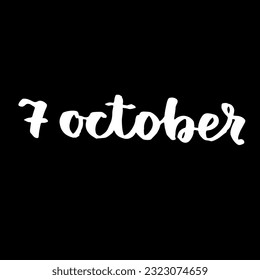 
Handwriting days of calendar October black and white script