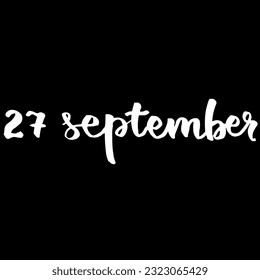  Handwriting days of calendar September black and white script