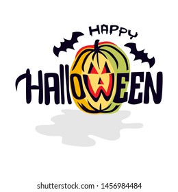 Handwriting design Happy Halloween. - Vector.